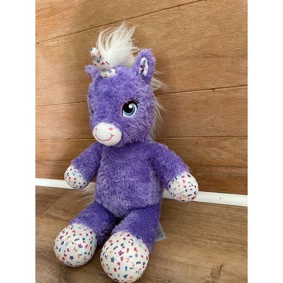 EUC Build-A-Bear Workshop Purple Sparkly Unicorn - Picture 3 of 7